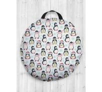 Декоративная подушка-сидушка JOYARTY "Новогодние пингвины", на пол, круглая, 52 см dsfr_380857