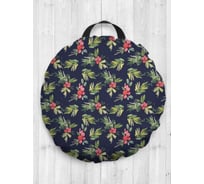 Декоративная подушка-сидушка JOYARTY "Ветка с ягодами", на пол, круглая, 52 см dsfr_380827