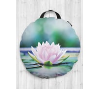 Декоративная подушка-сидушка JOYARTY "Лотос на воде", на пол, круглая, 52 см dsfr_2642