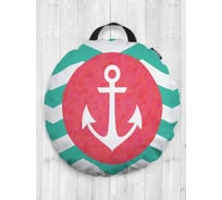 Декоративная подушка-сидушка JOYARTY "Морской якорь с зигзагами", на пол, круглая, 52 см dsfr_11047