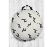 Декоративная подушка-сидушка JOYARTY "Падение оленей", на пол, круглая, 52 см dsfr_9558