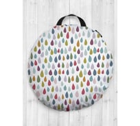 Декоративная подушка-сидушка JOYARTY "Красочная влага", на пол, круглая, 52 см dsfr_8082