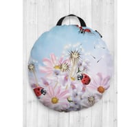 Декоративная подушка-сидушка JOYARTY "Ромашки в небе", на пол, круглая, 52 см dsfr_7481