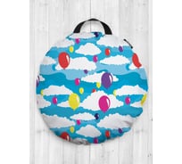 Декоративная подушка-сидушка JOYARTY "Шаровая радуга", на пол, круглая, 52 см dsfr_31044