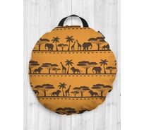 Декоративная подушка-сидушка JOYARTY "Африканская саванна", на пол, круглая, 52 см dsfr_414020