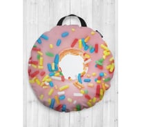 Декоративная подушка-сидушка JOYARTY "Клубничный пончик", на пол, круглая, 52 см dsfr_414017