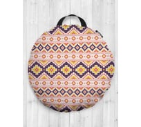 Декоративная подушка-сидушка JOYARTY "Орнамент и полосы", на пол, круглая, 52 см dsfr_413936