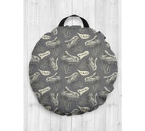 Декоративная подушка-сидушка JOYARTY "Агрессивные динозавры", на пол, круглая, 52 см dsfr_12640