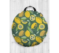 Декоративная подушка-сидушка JOYARTY "Лимонный беспорядок", на пол, круглая, 52 см dsfr_413954