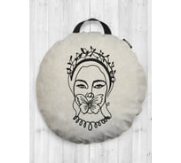 Декоративная подушка-сидушка JOYARTY "Поцелуй бабочки", на пол, круглая, 52 см dsfr_385277