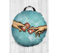 Декоративная подушка-сидушка JOYARTY "Сюрреалистическое сотворение", на пол, круглая, 52 см dsfr_378641