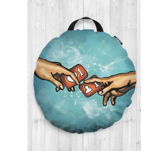 Декоративная подушка-сидушка JOYARTY "Сюрреалистическое сотворение", на пол, круглая, 52 см dsfr_378641 1