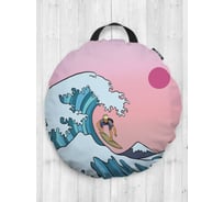 Декоративная подушка-сидушка JOYARTY "Серфер на волне", на пол, круглая, 52 см dsfr_389518