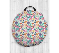 Декоративная подушка-сидушка JOYARTY "Игра цветов", на пол, круглая, 52 см dsfr_389501