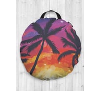 Декоративная подушка-сидушка JOYARTY "Любовь на берегу океана", на пол, круглая, 52 см dsfr_385264