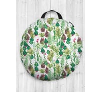 Декоративная подушка-сидушка JOYARTY "Лесная флора", на пол, круглая, 52 см dsfr_380839