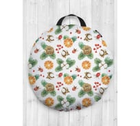 Декоративная подушка-сидушка JOYARTY "Рождественский натюрморт", на пол, круглая, 52 см dsfr_380833