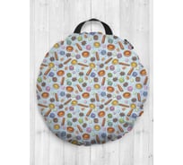 Декоративная подушка-сидушка JOYARTY "Сладости на рождество", на пол, круглая, 52 см dsfr_380814