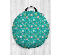 Декоративная подушка-сидушка JOYARTY "Рождественские совы", на пол, круглая, 52 см dsfr_380803