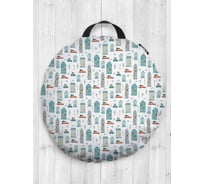 Декоративная подушка-сидушка JOYARTY "Зимний город", на пол, круглая, 52 см dsfr_303160