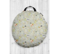 Декоративная подушка-сидушка JOYARTY "Санта в городе", на пол, круглая, 52 см dsfr_380793