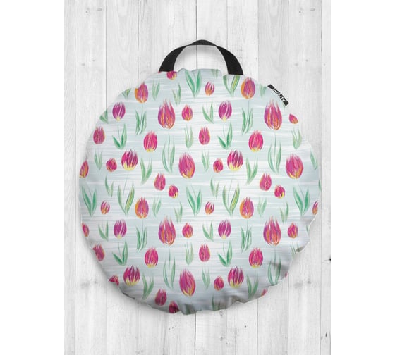 Декоративная подушка-сидушка JOYARTY "Унесенные цветами", на пол, круглая, 52 см dsfr_17753 1