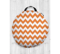 Декоративная подушка-сидушка JOYARTY "Классические зигзаги", на пол, круглая, 52 см dsfr_11621