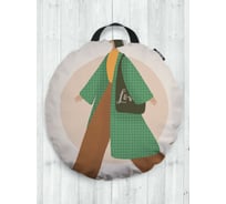 Декоративная подушка-сидушка JOYARTY "Стильная девушка", на пол, круглая, 52 см dsfr_420331