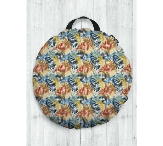 Декоративная подушка-сидушка JOYARTY "Тропические листья", на пол, круглая, 52 см dsfr_419779 1