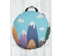 Декоративная подушка-сидушка JOYARTY "Горы в снегу", на пол, круглая, 52 см dsfr_419778