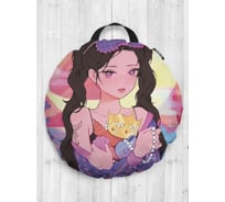 Декоративная подушка-сидушка JOYARTY "Морская дева", на пол, круглая, 52 см dsfr_420025