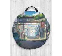 Декоративная подушка-сидушка JOYARTY "Заброшенный город", на пол, круглая, 52 см dsfr_420005