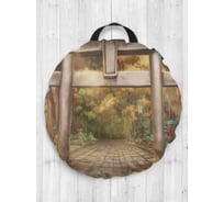 Декоративная подушка-сидушка JOYARTY "Солнечные тории в лесу", на пол, круглая, 52 см dsfr_420003