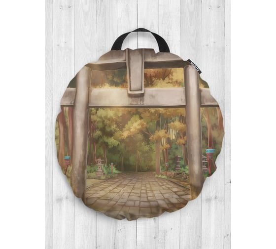 Декоративная подушка-сидушка JOYARTY "Солнечные тории в лесу", на пол, круглая, 52 см dsfr_420003 1