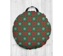 Декоративная подушка-сидушка JOYARTY "Вязаные снежинки", на пол, круглая, 52 см dsfr_419888