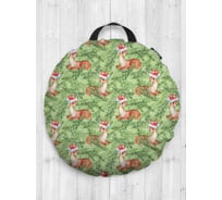 Декоративная подушка-сидушка JOYARTY "Новогодние оленята", на пол, круглая, 52 см dsfr_419884