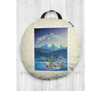 Декоративная подушка-сидушка JOYARTY "Новогодняя открытка", на пол, круглая, 52 см dsfr_419861