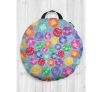 Декоративная подушка-сидушка JOYARTY "Новогодние шары", на пол, круглая, 52 см dsfr_419847