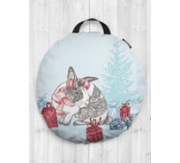 Декоративная подушка-сидушка JOYARTY "Праздничный кролик", на пол, круглая, 52 см dsfr_419835