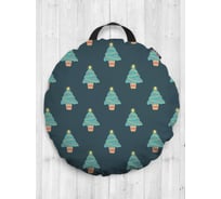 Декоративная подушка-сидушка JOYARTY "Поле из елок", на пол, круглая, 52 см dsfr_419834