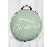 Декоративная подушка-сидушка JOYARTY "Новогодняя надпись в цветах", на пол, круглая, 52 см dsfr_419830