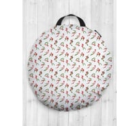 Декоративная подушка-сидушка JOYARTY "Рождественская омела", на пол, круглая, 52 см dsfr_419827