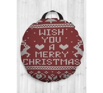 Декоративная подушка-сидушка JOYARTY "Люблю рождество", на пол, круглая, 52 см dsfr_419825