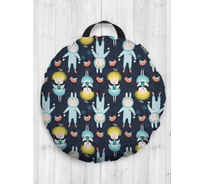 Декоративная подушка-сидушка JOYARTY "Мальчики-зайчики", на пол, круглая, 52 см dsfr_419823