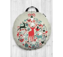 Декоративная подушка-сидушка JOYARTY "Новогодняя игрушка", на пол, круглая, 52 см dsfr_419805