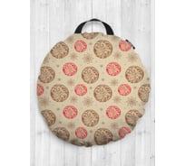 Декоративная подушка-сидушка JOYARTY "Новогодние узоры", на пол, круглая, 52 см dsfr_419798