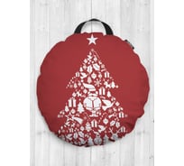 Декоративная подушка-сидушка JOYARTY "Дед мороз в елке", на пол, круглая, 52 см dsfr_419796