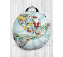 Декоративная подушка-сидушка JOYARTY "Голубь рождества", на пол, круглая, 52 см dsfr_419795