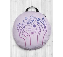 Декоративная подушка-сидушка JOYARTY "Космос в твоих руках", на пол, круглая, 52 см dsfr_419774