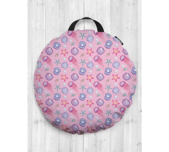 Декоративная подушка-сидушка JOYARTY "Морской паттерн", на пол, круглая, 52 см dsfr_419764 1